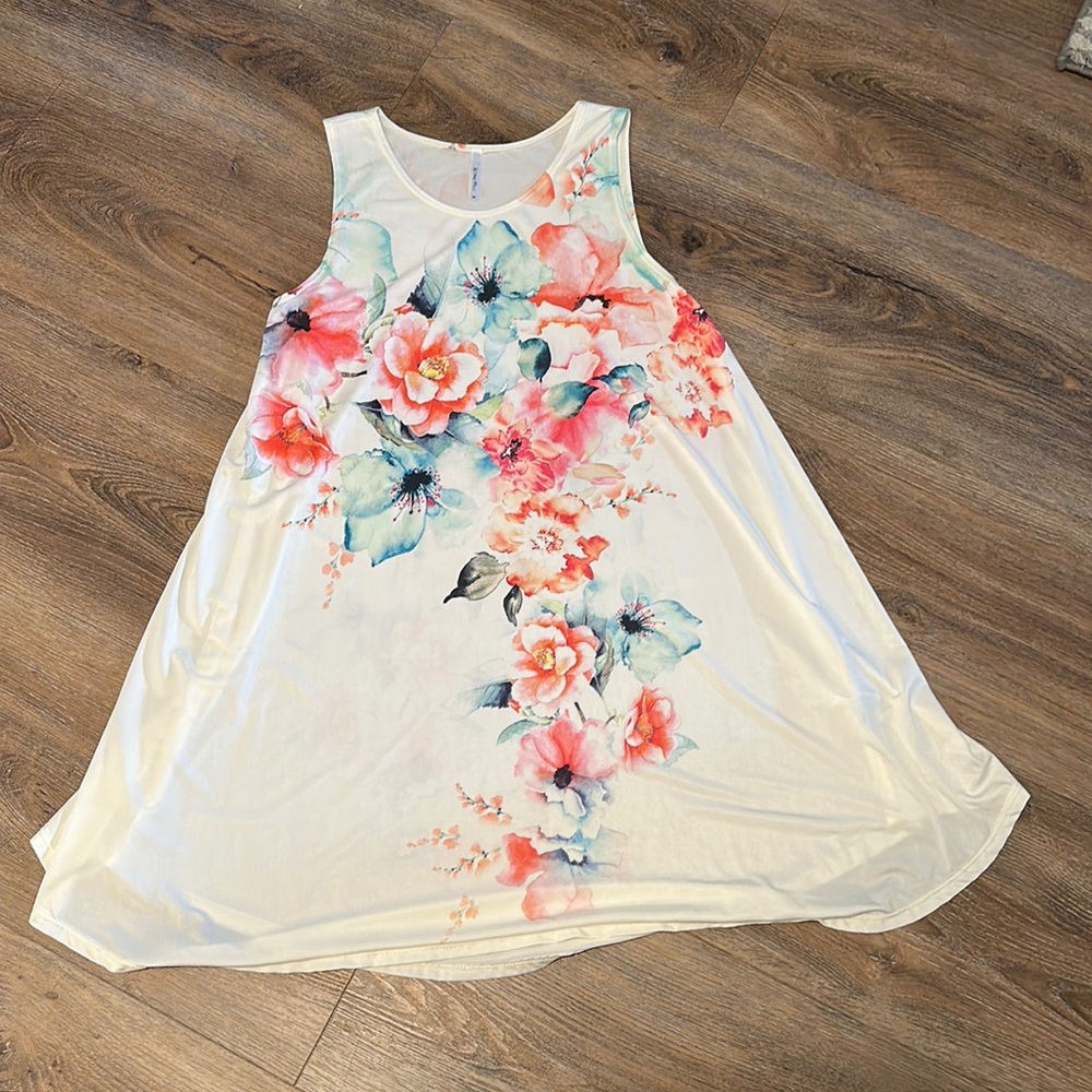 Watercolor Flower Slip Dress